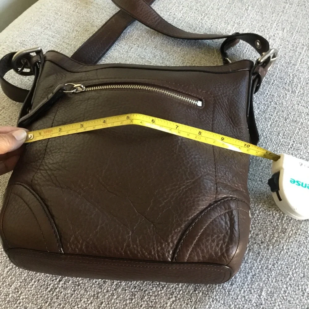Coach Dark Brown Pebbled Leather Messenger Bag